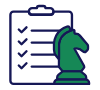 ikona checklisty z gońcem szachowym
